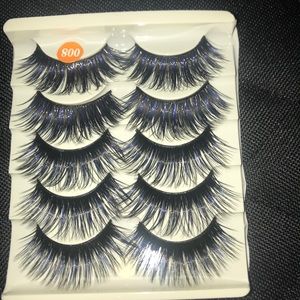 Eyelashes with blue